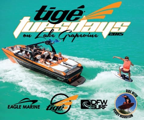 Tige Tuesdays Kids Surf Free on Lake Grapevine